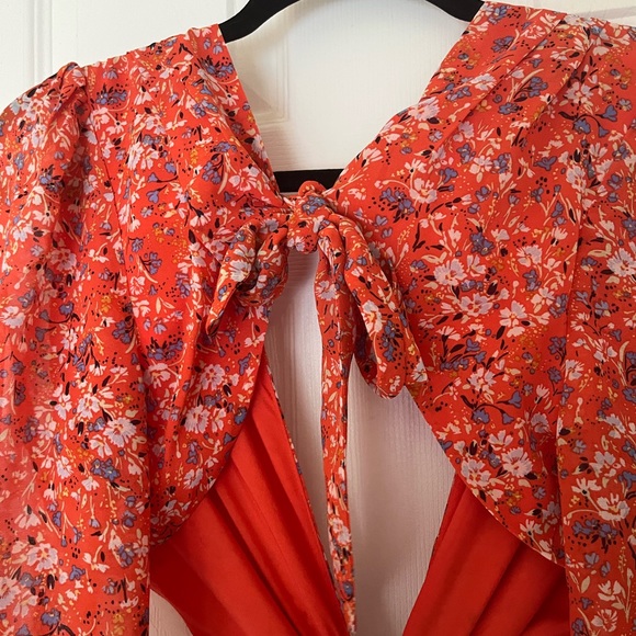 Depend On You Red Cutout Floral Ring Link Maxi Dress NWOT - Picture 11 of 13